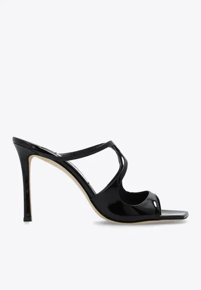 Jimmy Choo Anise 95mm Cut-out Patent Mules In Black