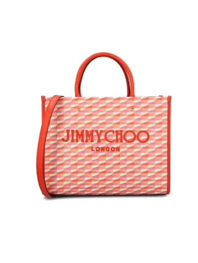 Jimmy Choo Avenue Logo Embroidered Medium Tote Bag In Multi