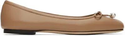 Jimmy Choo Beige Elme Ballerina Flats In Biscuit