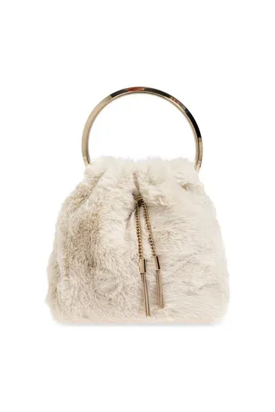 Jimmy Choo Bon Bon Bucket Bag In Beige