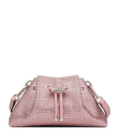 Jimmy Choo Bon Bon Crystal-embellished Bucket Bag In Pink