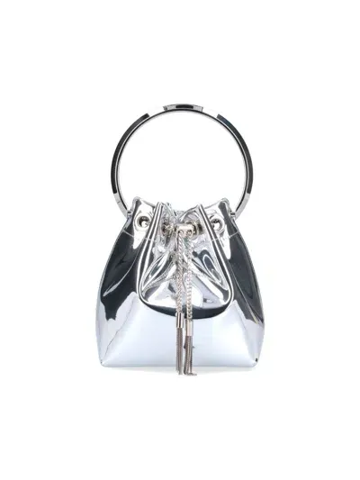 Jimmy Choo "bon Bon" Mini Bucket Bag In Grey