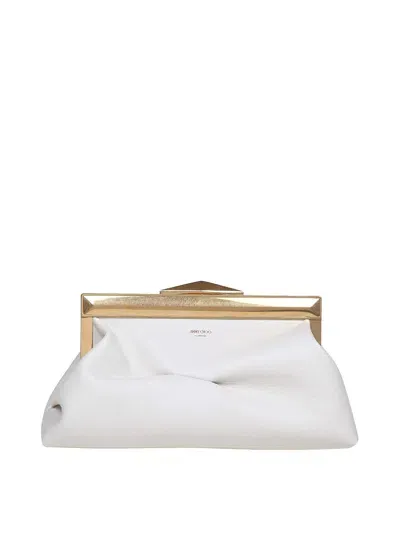 Jimmy Choo Diamond Frame Clutch Bag In White