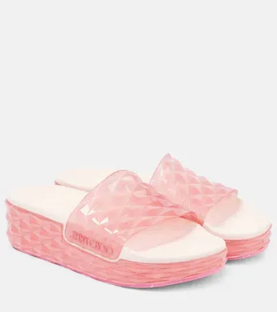 Jimmy Choo Diamond Slides In Pink