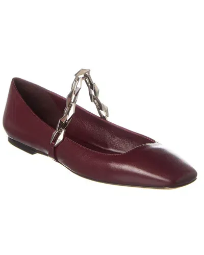 Jimmy Choo Diamond Tilda Leather Flat In Red