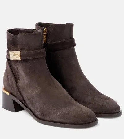 Jimmy Choo Diantha 45 Suede Ankle Boots In Brown