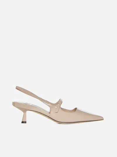 Jimmy Choo Didi Leather Mary Jane Slingback Pumps In Macaron