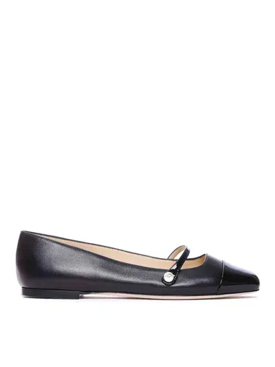 Jimmy Choo Elisa Flats In Negro