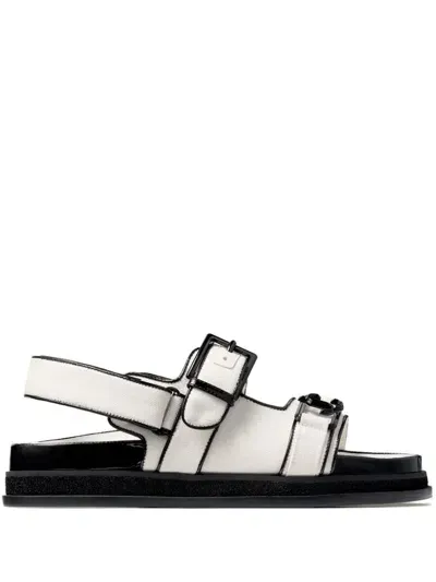 Jimmy Choo Elyn Sandals In Latte/black/black