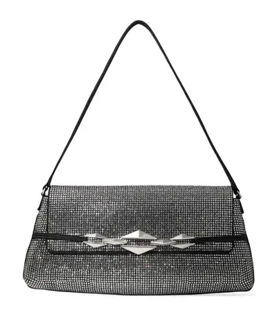 Jimmy Choo Embellished Diamond Shoulder Bag In Black