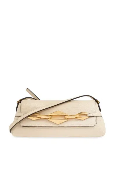 Jimmy Choo Embossed Mini Shoulder Bag In Beige