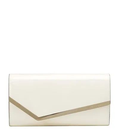 Jimmy Choo Emmie Leather Clutch Bag In White