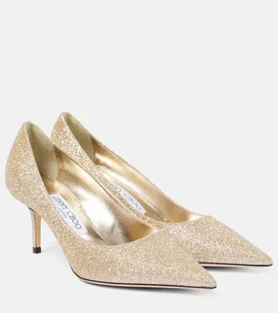 Jimmy Choo Love 65 Glitter Pumps In Gold