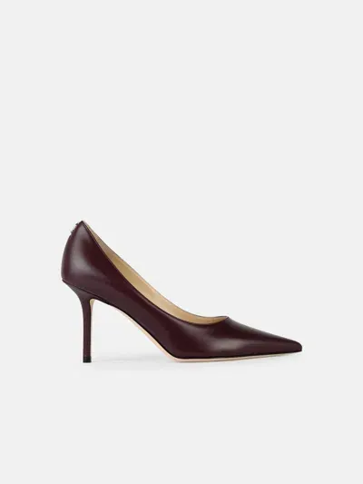 Jimmy Choo 'love 85' Burgundy Leather Pumps In Bordeaux