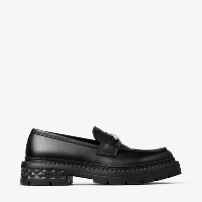 Jimmy Choo Marlow Diamond 20 Leather Loafers In Black