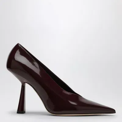 Jimmy Choo Maryanne Burgundy Patent Leather Decollete Women In Red