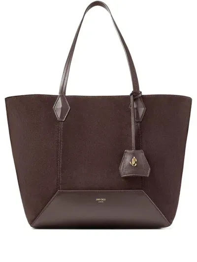 Jimmy Choo Medium Diamond Tote Bag In Brown