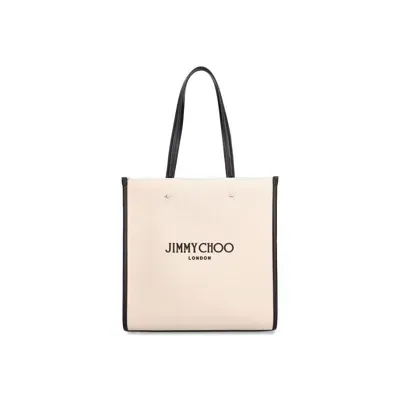 Jimmy Choo Medium Logo Tote Bag In Neutral