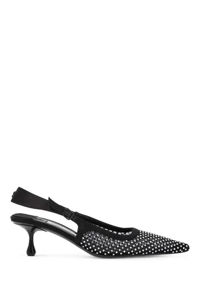 Jimmy Choo 'mesh And Satin Slingback Amel 50 Dã©col In Black