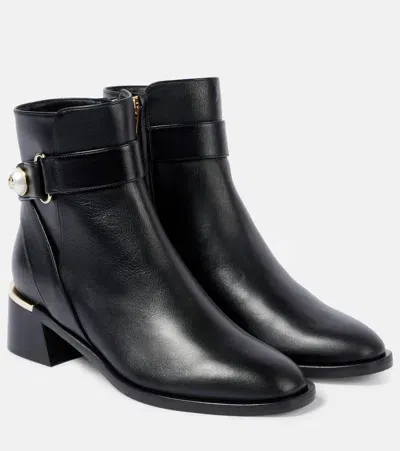 Jimmy Choo Noor 45 Leather Ankle Boots In Black