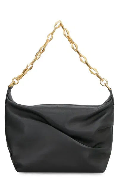 Jimmy Choo Padded Zipped Shoulder Bag In Black