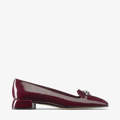 Jimmy Choo Ravi Flat In Garnet/crystal