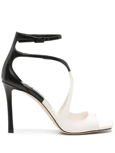 Jimmy Choo Azia 95mm Leather Sandals In Black