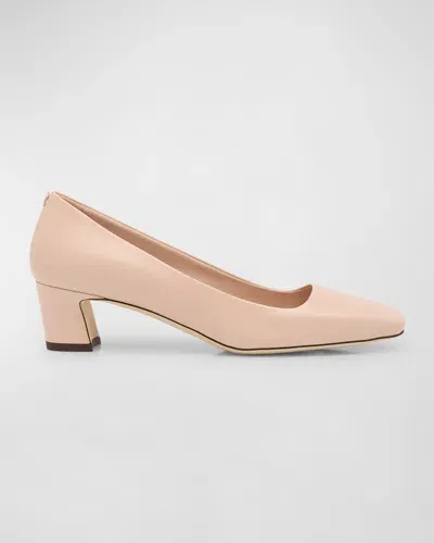 Jimmy Choo Winnie Leather Square-toe Pumps In Macaron