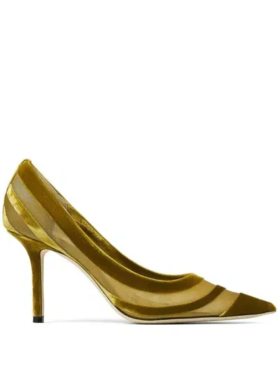 Jimmy Choo Love 85mm Mesh Pumps In Yellow