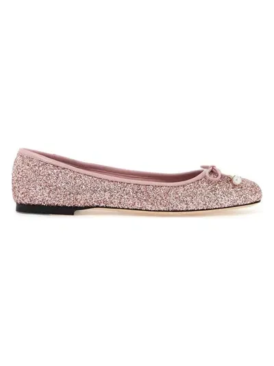 Jimmy Choo Women's Glittery Elm Ballet In Rosa