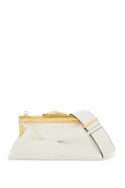 Jimmy Choo Women's Leather Diamond Frame Clutch In Bianco