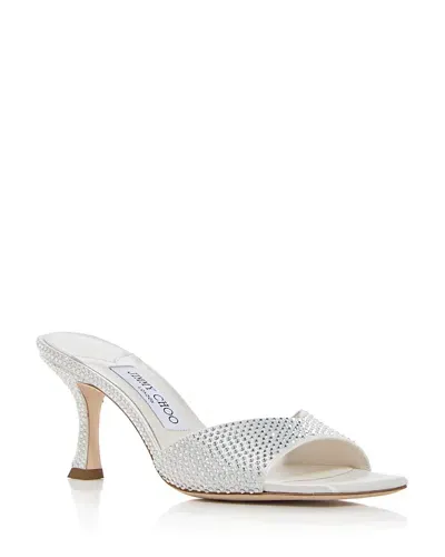 Jimmy Choo Women's Skye 70 Embellished Slide Sandals In Ivory/clear