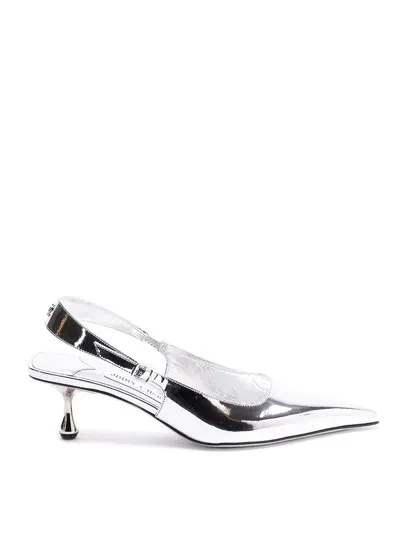 Jimmy Choo Amel 50 Flat Shoes In Silver