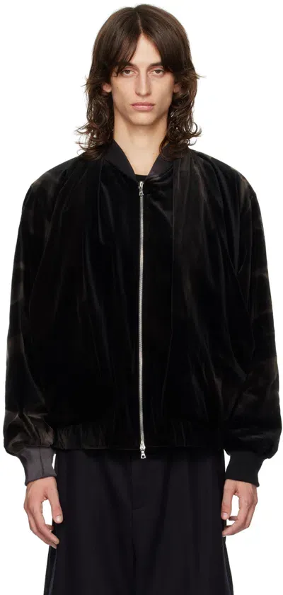 Jiyongkim Black Sun-bleached Bomber Jacket