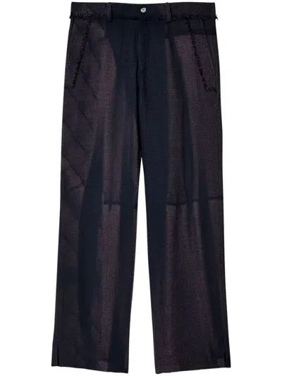 Jiyongkim Sun-bleached Tweed Trousers In Blau