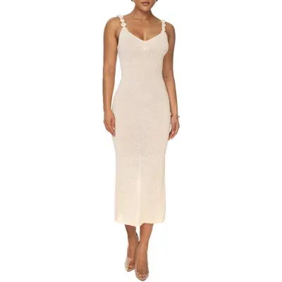 Jluxlabel Margo Knit Midi Dress In Beige