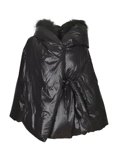 Jnby Belted Wrapped Jacket In Black