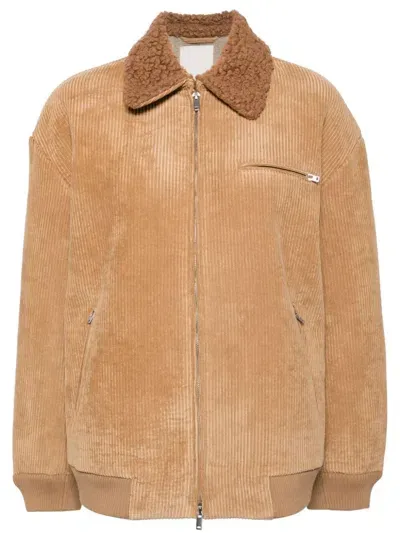 Jnby Corduroy Bomber Jacket In Brown