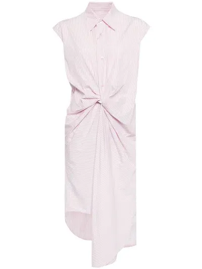 Jnby Draped-design Cotton Dress In Pink