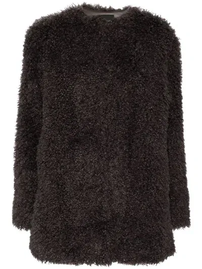 Jnby Faux Fur Coat In Grey