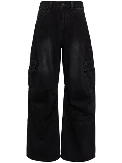 Jnby Patchwork-design Jeans In Black