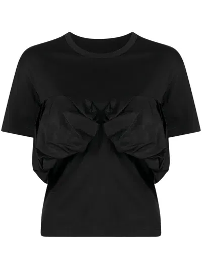 Jnby Ruffled Short-sleeve T-shirt In Black