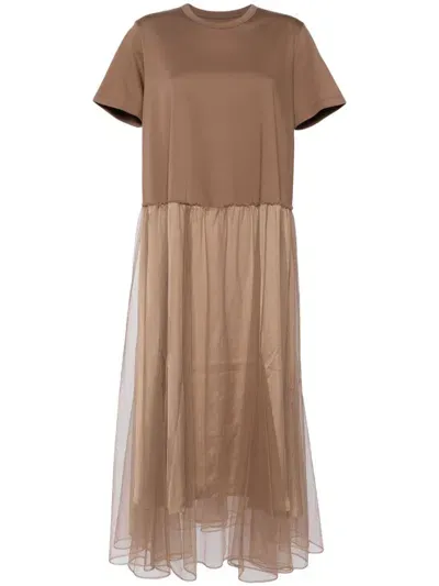 Jnby Short Sleeves Dress In Brown