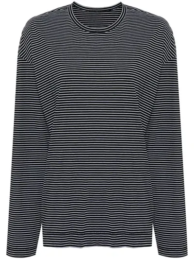 Jnby Striped Long-sleeved T-shirt In Black