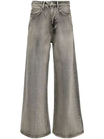 Jnby Wide-leg Cotton Jeans In Grey