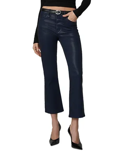 Joe's Jeans The Callie Coated High Rise Cropped Bootcut Jeans In Navy