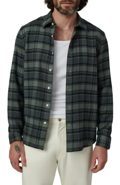 Joe's Oliver Plaid Flannel Button-up Shirt In Pewter Plaid