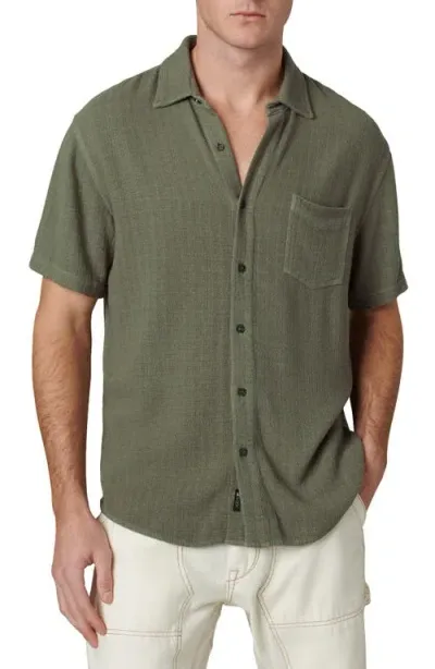 Joe's Scott Short Sleeve Linen Blend Button-up Shirt In Lichen Dobby