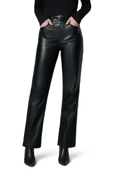 Joe's The Margot High Waist Relaxed Straight Leg Faux Leather Jeans In Black