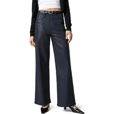 Joe's The Mia Coated High Waist Wide Leg Jeans In Navy